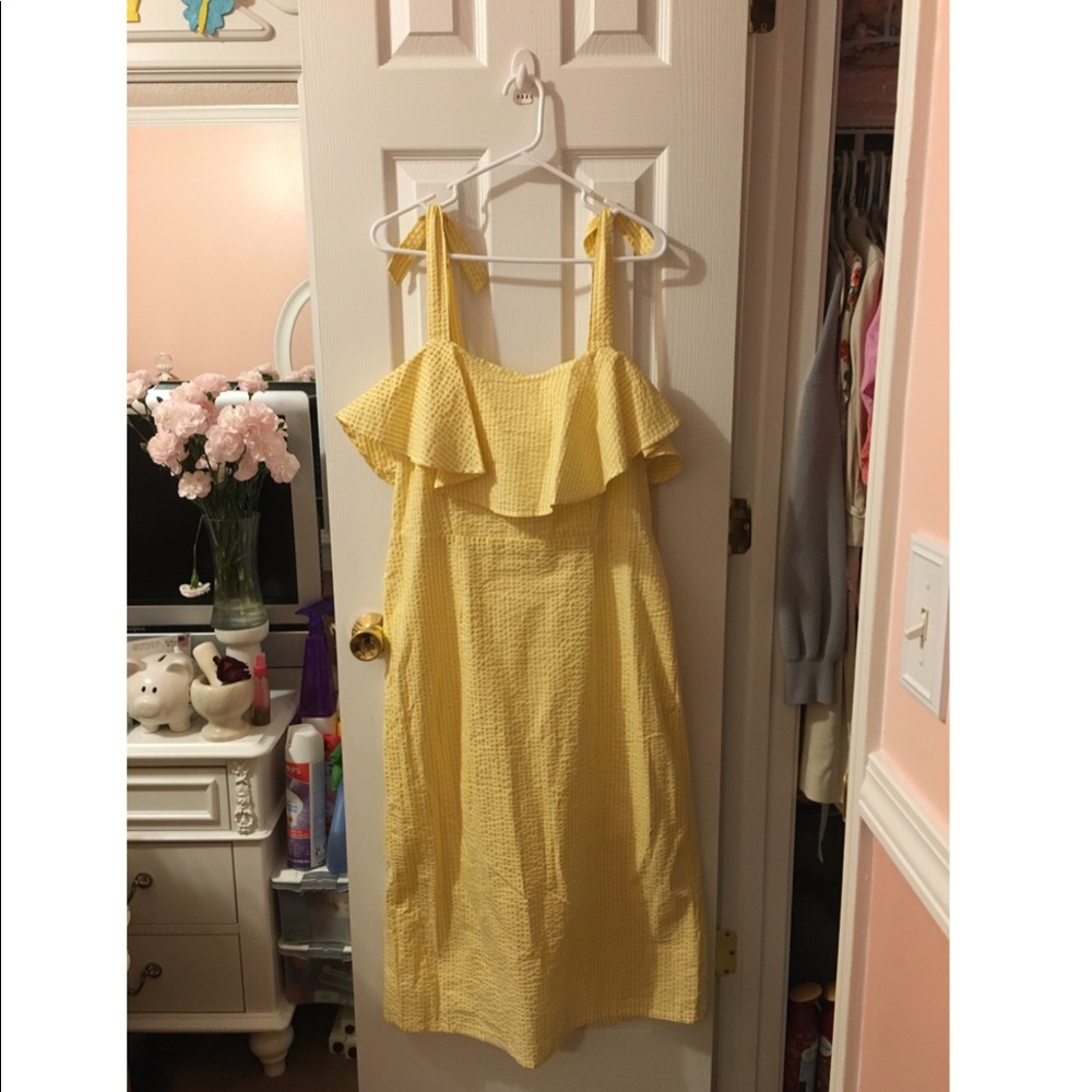A New Day Yellow Seersucker Dress